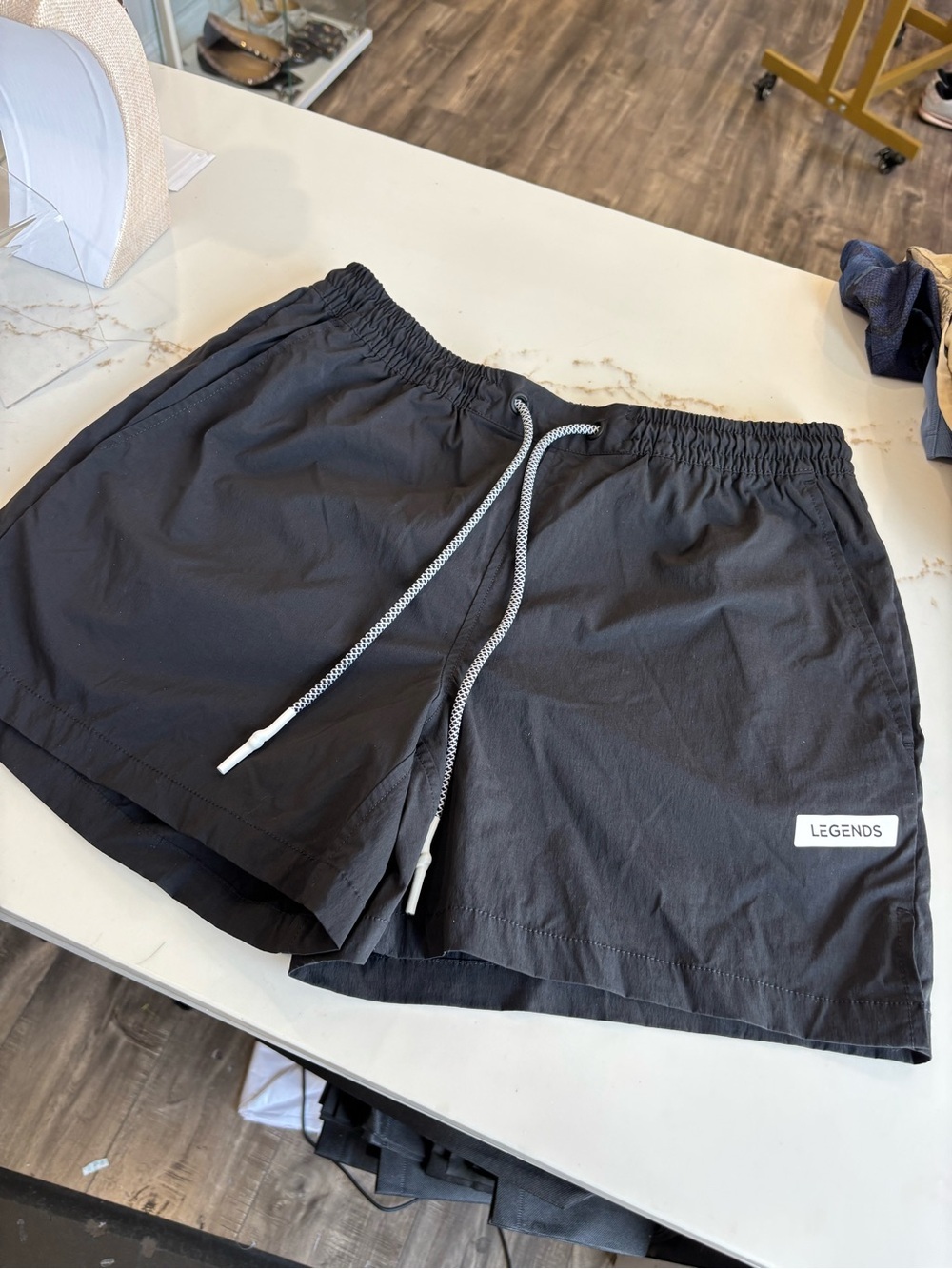Legends Men's Black Athletic Drawstring Shorts